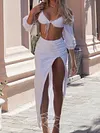 Strapless Split-Side Two-Piece Suits