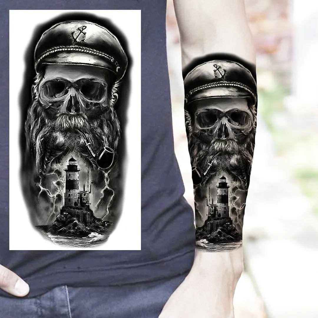 Halloween Clown Joker Scary Temporary Tattoos For Men Women Realistic Scary Lion Waterproof Tattoo Forearm Tatoos Vampire