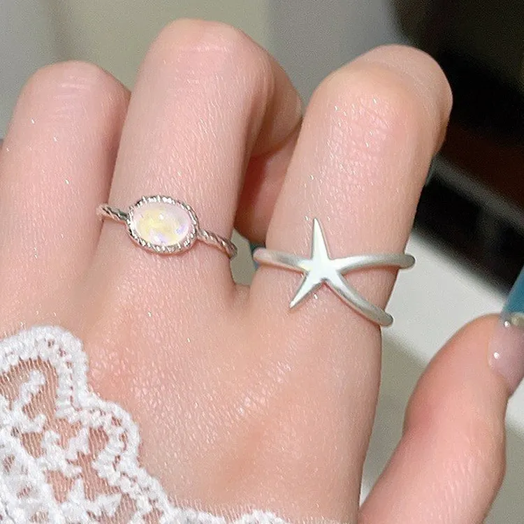 Starfish Open Ring for Women Beach Themed Statement Cocktail