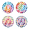 (US Local)[Upgrade]4Pcs Acrylic Special Shape Mandala DIY Waterproof Diamond Painting Coaster