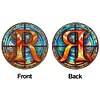 (Upgrade Size)DIY Double Sided Diamond Painting Alphabet Family Last Name Initial Sign Ornament with Chain Window Hanging Kit