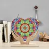  5D DIY Special Shape Diamond Painting Wooden Heart Shape Desk Ornament Decor Kit