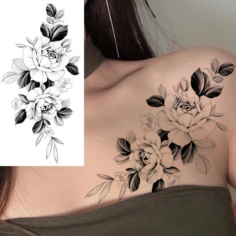 Sdrawing Tattoos New Flash Waterproof Temporary Tattoo Sticker Lip Print Flowers Butterfly Body Art Arm Fake Sleeve Tatoo for Women