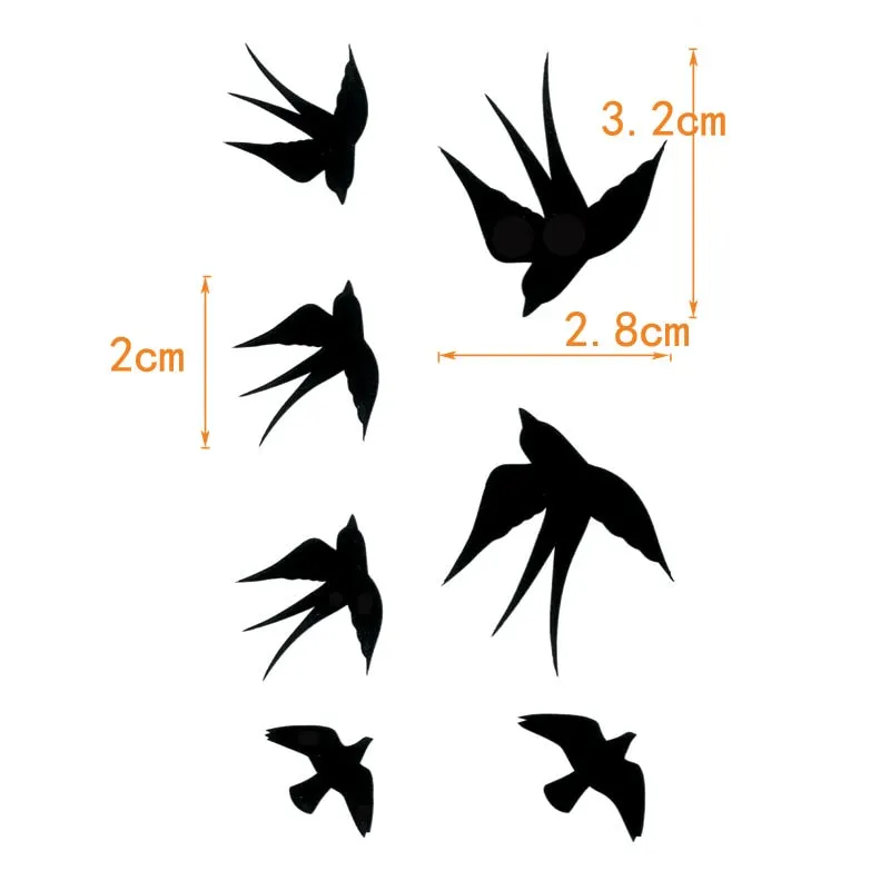 Swallow waterproof Tattoo sticker Flash Tattoos Sleeves Birds Tatuajes Temporales Temporary Tatoo Men Fake Tattoo Stickers art