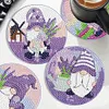 6Pcs/set Diamond Painting Gnome Coaster Cup Cushion with Rack Decor
