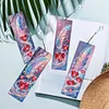 (US Local)8Pcs DIY Peacock Diamond Painting Art Bookmarks with Crystal Pendants for Gift