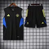 2025/2026 Manchester United Pre-Match Training Black Vest+Shorts Football1:1 Thai Quality