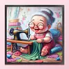 Happy Old Lady - 11CT Stamped Cross Stitch - 45*45cm