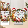 Diamond Painting Acrylic Christmas Cat Clock for Home Office