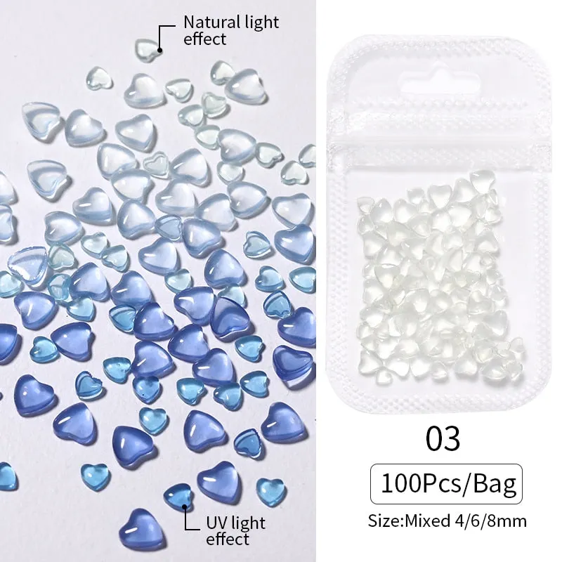 48pcs Mixed Size Aurora Little Bear Nail Art Accessories Resin Kawaii Bear Stereo FlatBack 3D Fashion Fingernail DIY Decoration-Nail Inspo