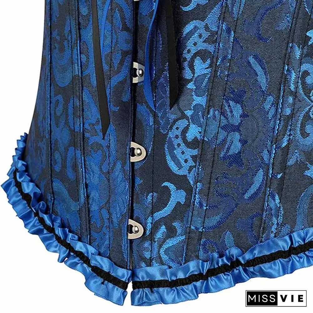Button Front Bow-knot Sexy Corset Tops