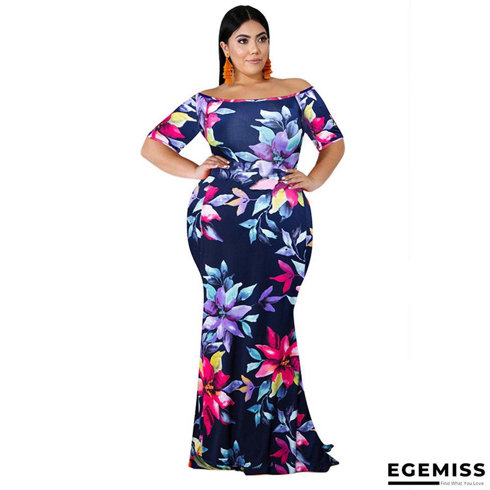 Loose Print Dress Temperament Commuter Middle Waist Tie Dyed Dress | EGEMISS