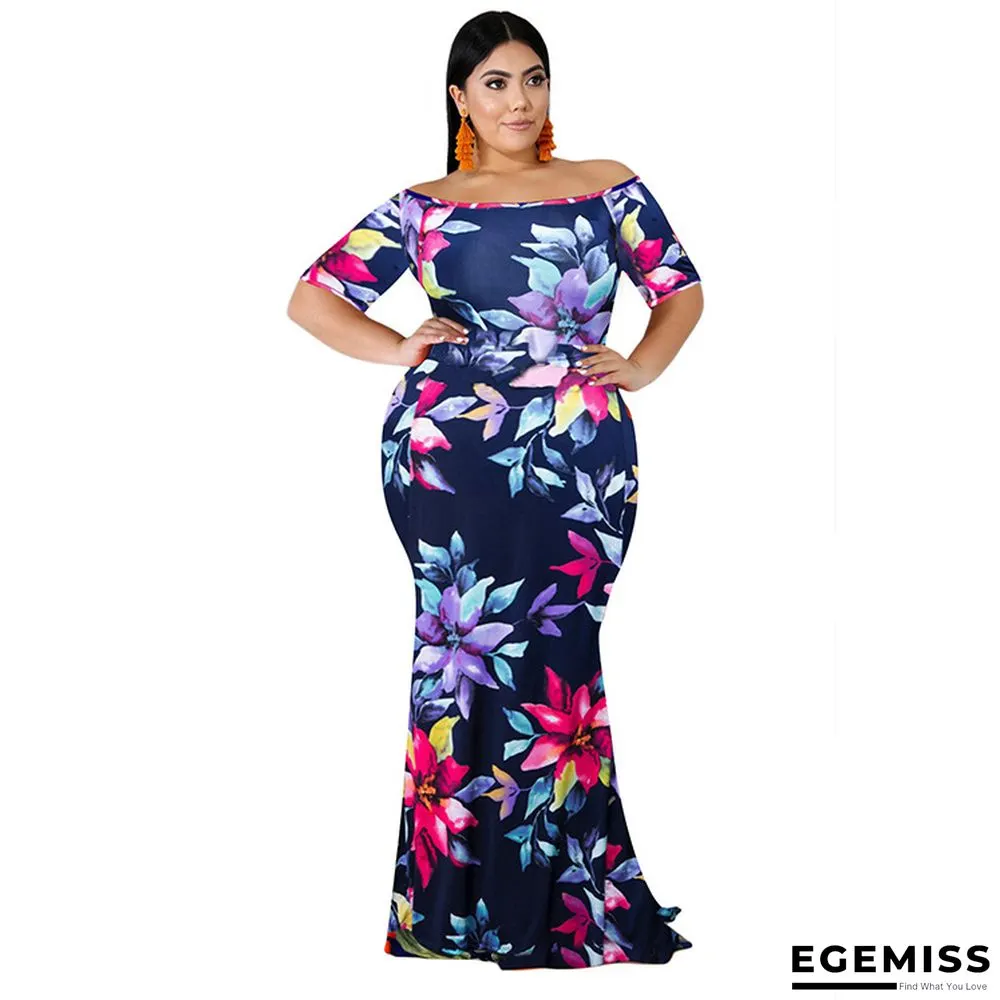 Loose Print Dress Temperament Commuter Middle Waist Tie Dyed Dress | EGEMISS