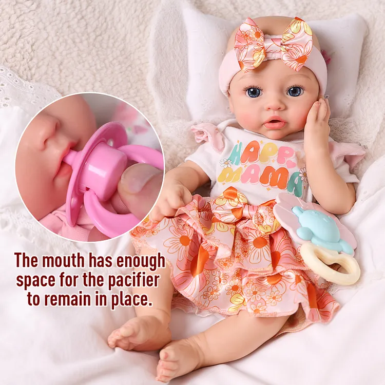 Babeside Dolly 12"/16" Realistic Silicone Quiet Baby Little Infant Girl Special Love for Mom