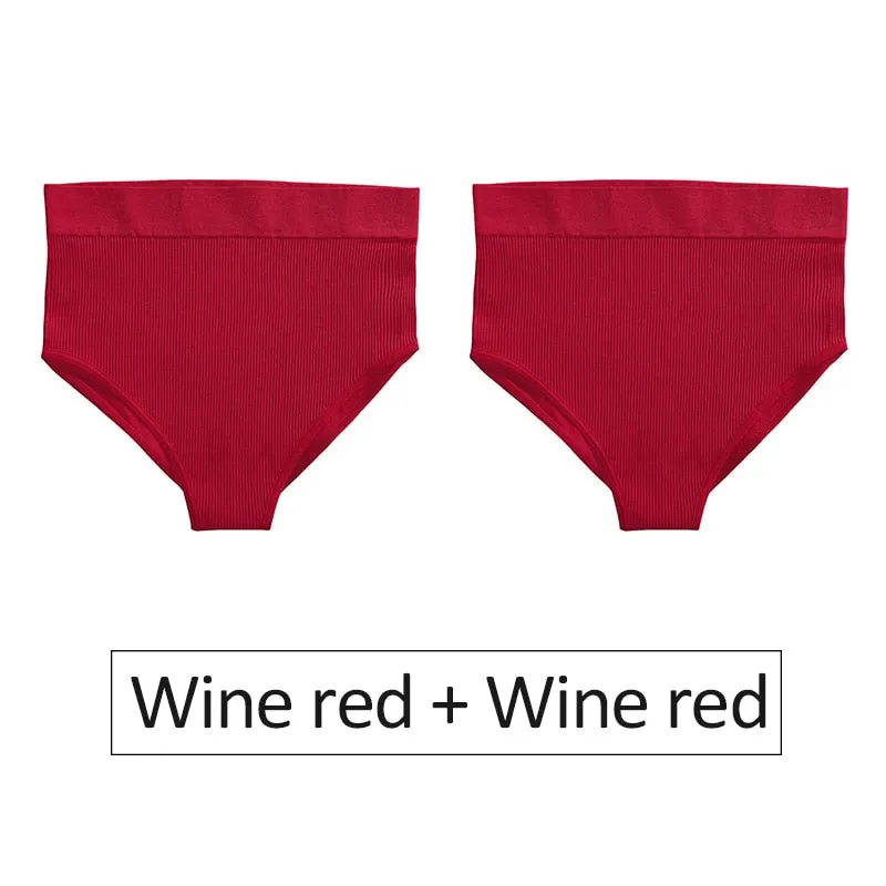 2PCS/Set Women's Panties High Waist Seamless Underwear Female Underpants Woman Sexy Briefs Ladies Panties Intimates Lingerie