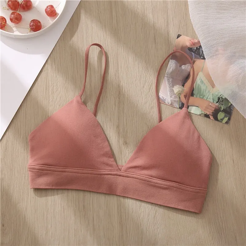 Women Wirefree Tank Top Intimates Sexy Crop Top Lingerie Seamless Push Up Brassiere Padded Female Backless Camisole for Girls