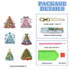 (US Local)6PCS  Christmas Tree DIY Diamond Painting Keychain Diamond Art Keyrings