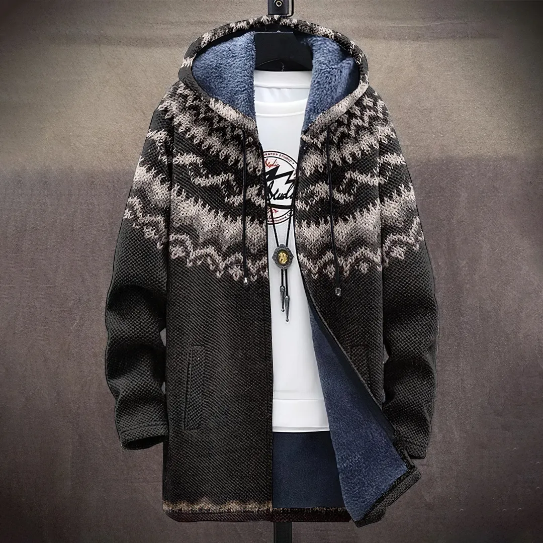 Vintage Knitted Jacquard Pattern Cozy Cardigan Sweater