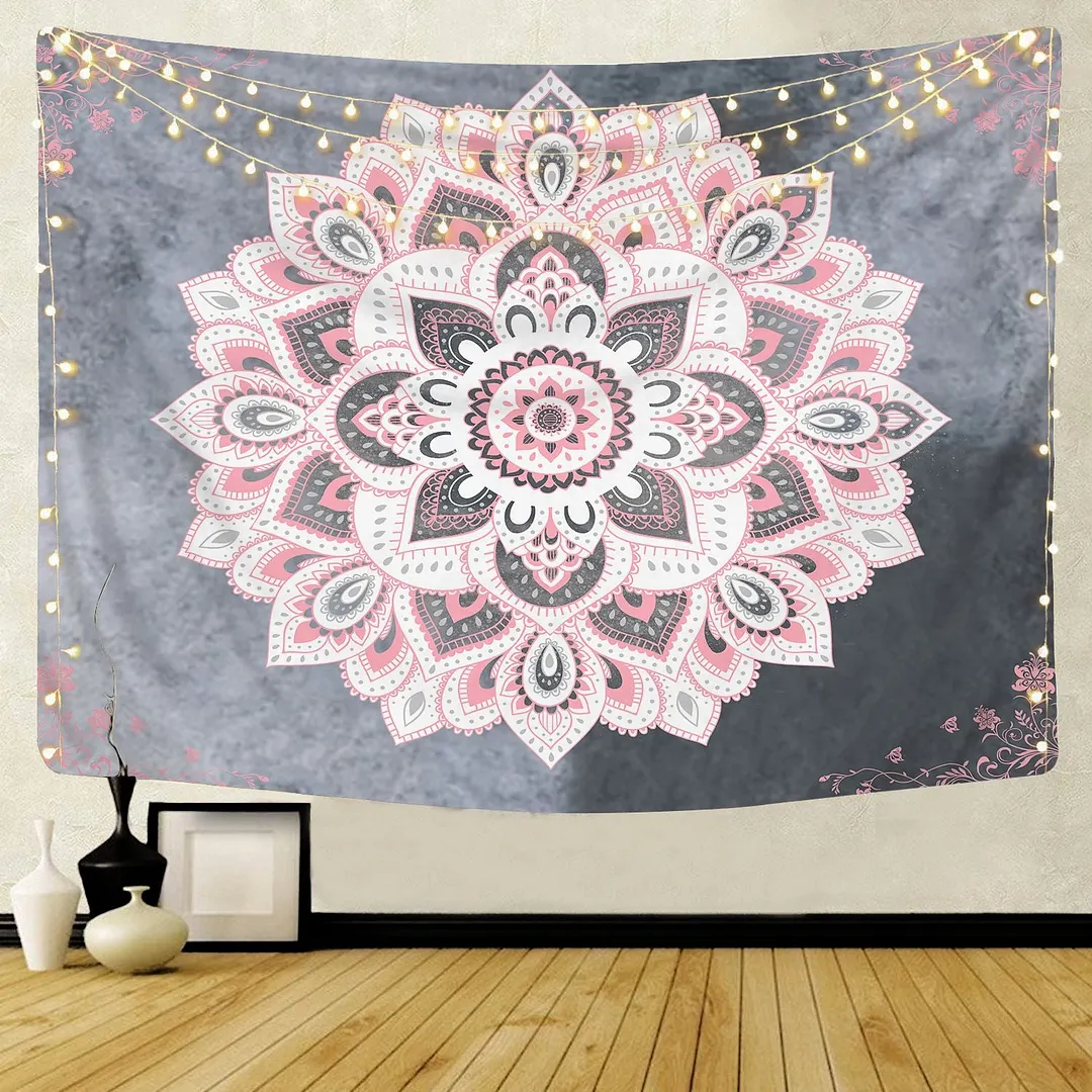 Polyester Mandala Print Tapestry Wall Hanging Carpet Throw Yoga Beach Mat Blanket Large 150*200cm Sleeping pad wall art Tapestry
