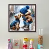 Boy And Puppy - 11CT Stamped Cross Stitch - 40*40cm - Dog Character