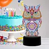 5D DIY Diamond Painting 7 Color Night Light Lamp Home Decoration Ornament Gift Kit(Owl)