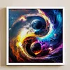 >SALE<Full Embroidery Cotton Thread 11CT Printed Taiji Planet Map Cross Stitch 45x45cm