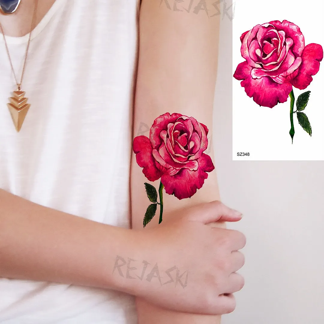 Small Henna Lotus Sexy Back Temporary Tattoos For Women Adult Feather Dandelion Fake Tattoo Body Art Waterproof Tatoos Sticker