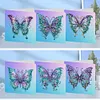 6pcs/set DIY Butterfly Special Shape Diamond Painting Greeting Card Kit(Blue)