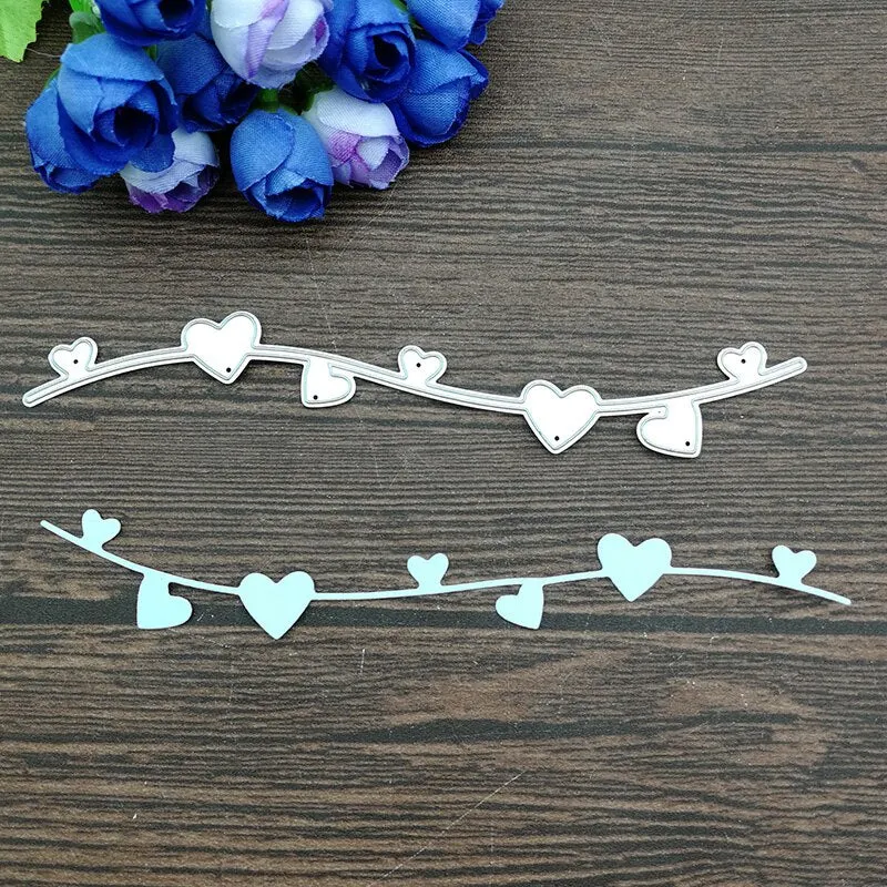 LOVE Lace Flower Edge Border Metal Cutting Dies Stencils For Card Making Decorative Embossing Suit Paper Cards Stamp DIY