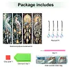 (US Local)8Pcs DIY Phoenix Diamond Painting Art Bookmarks with Crystal Pendants for Gift