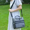 Insulated Lunch Bag Double Deck Lunch Box for Work Camping Hiking Beach Picnic