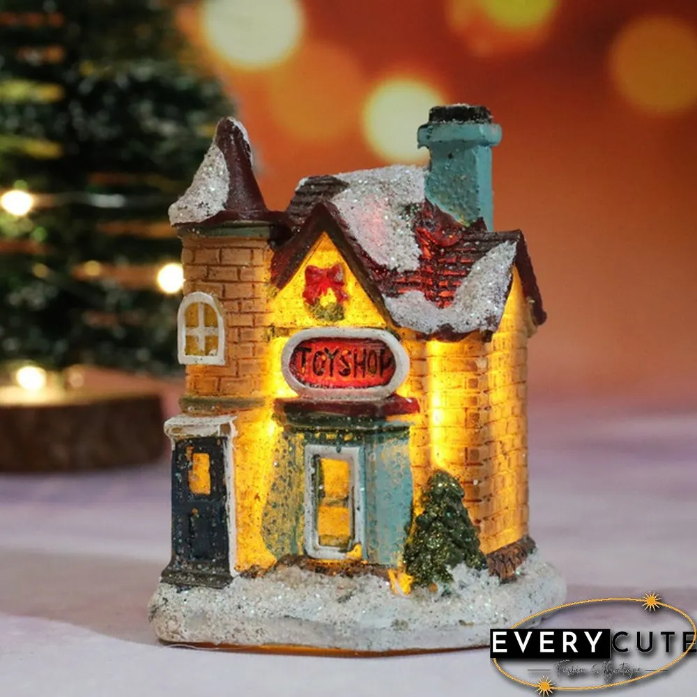 Christmas New Christmas Decorations Resin Small House Micro Landscape Resin House Small Ornaments Christmas Gifts