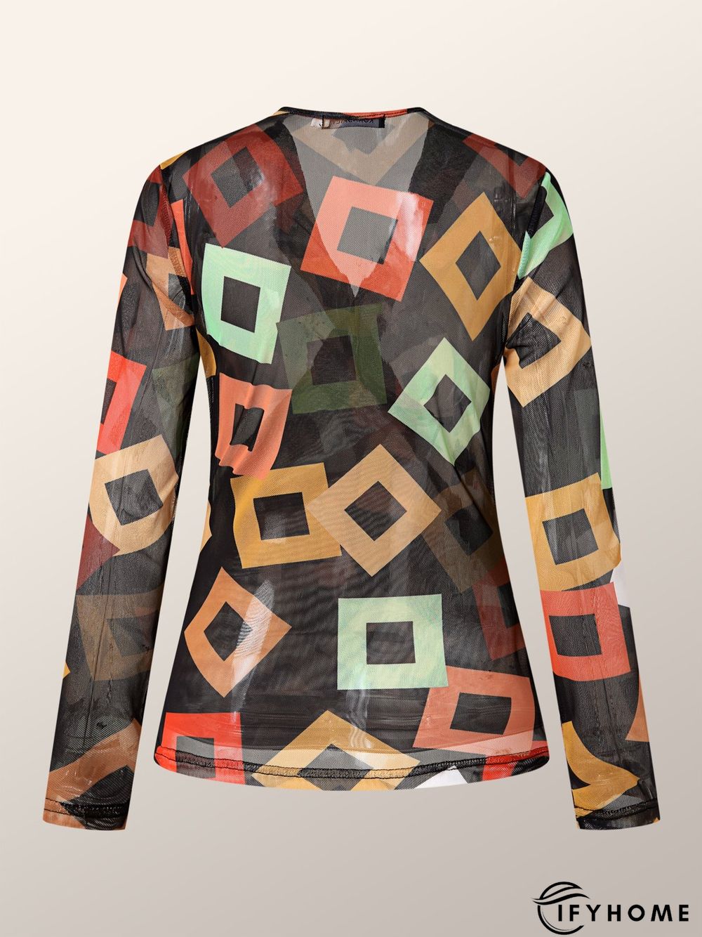Daily Regular Fit Geometric Long Sleeve Top | IFYHOME