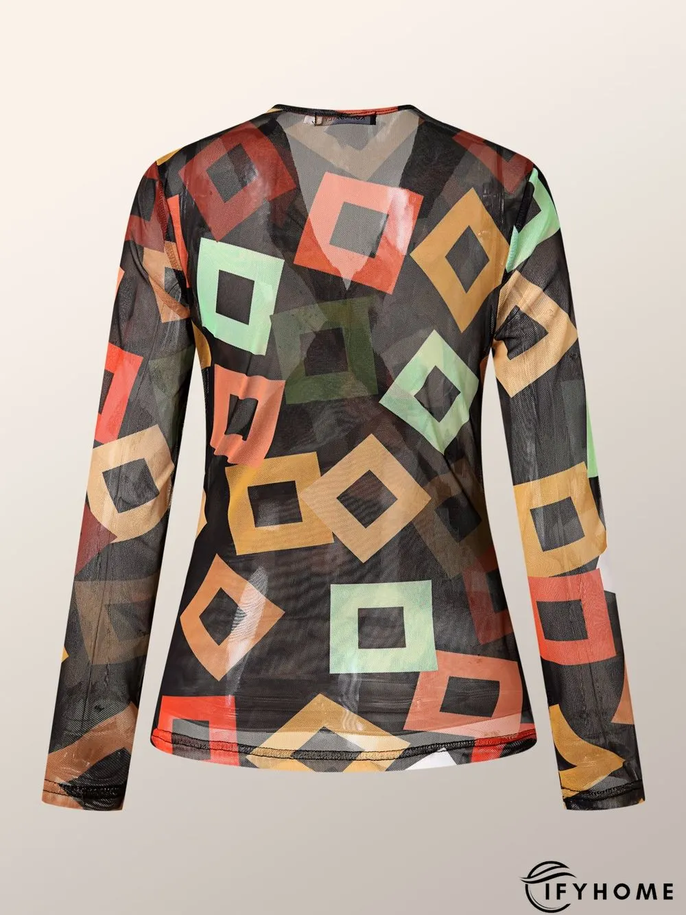 Daily Regular Fit Geometric Long Sleeve Top | IFYHOME