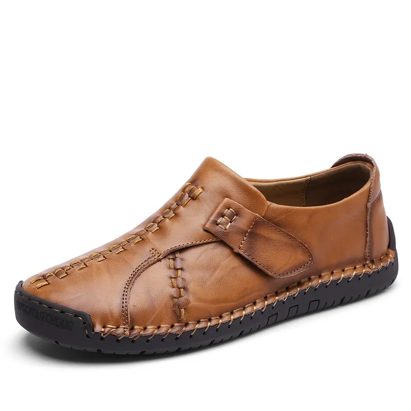 Leather Men Casual Shoes Handmade Moccasins Luxury Brand Rubber Sole Mens Loafers Black Sneakers Formal Shoes Size 46 Footwear