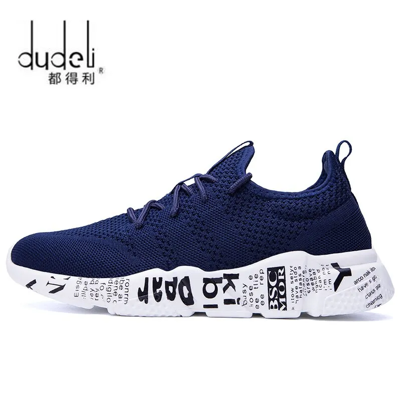 Men Damping Vulcanize Shoes Male Letters Design Mesh Sneakers Male Outdoor Walking Shoes Tenis Lace Up Vulcanize Zapatos Size 48