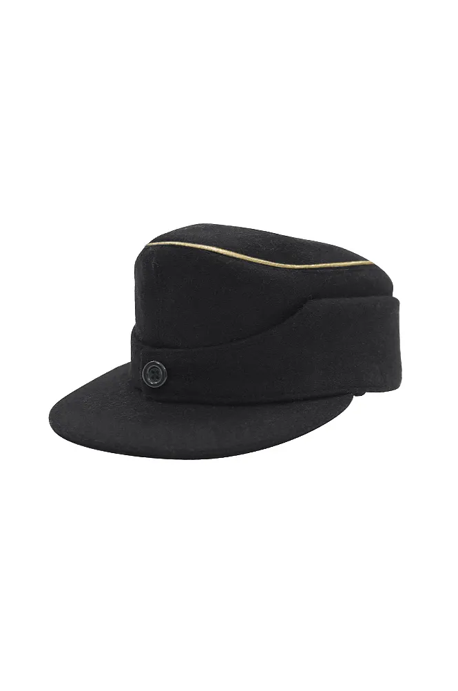   Elite Panzer Black Wool M1944 Field Cap German-Uniform
