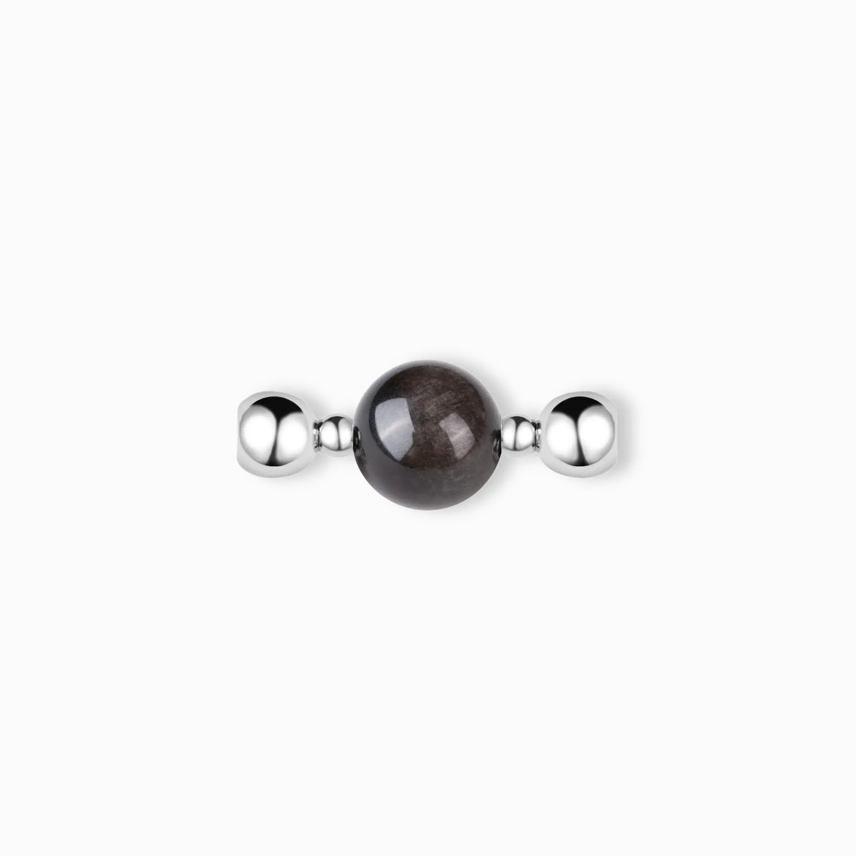 Silver Obsidian Magnetic Pendant for modular magnetic crystal jewelry, product view