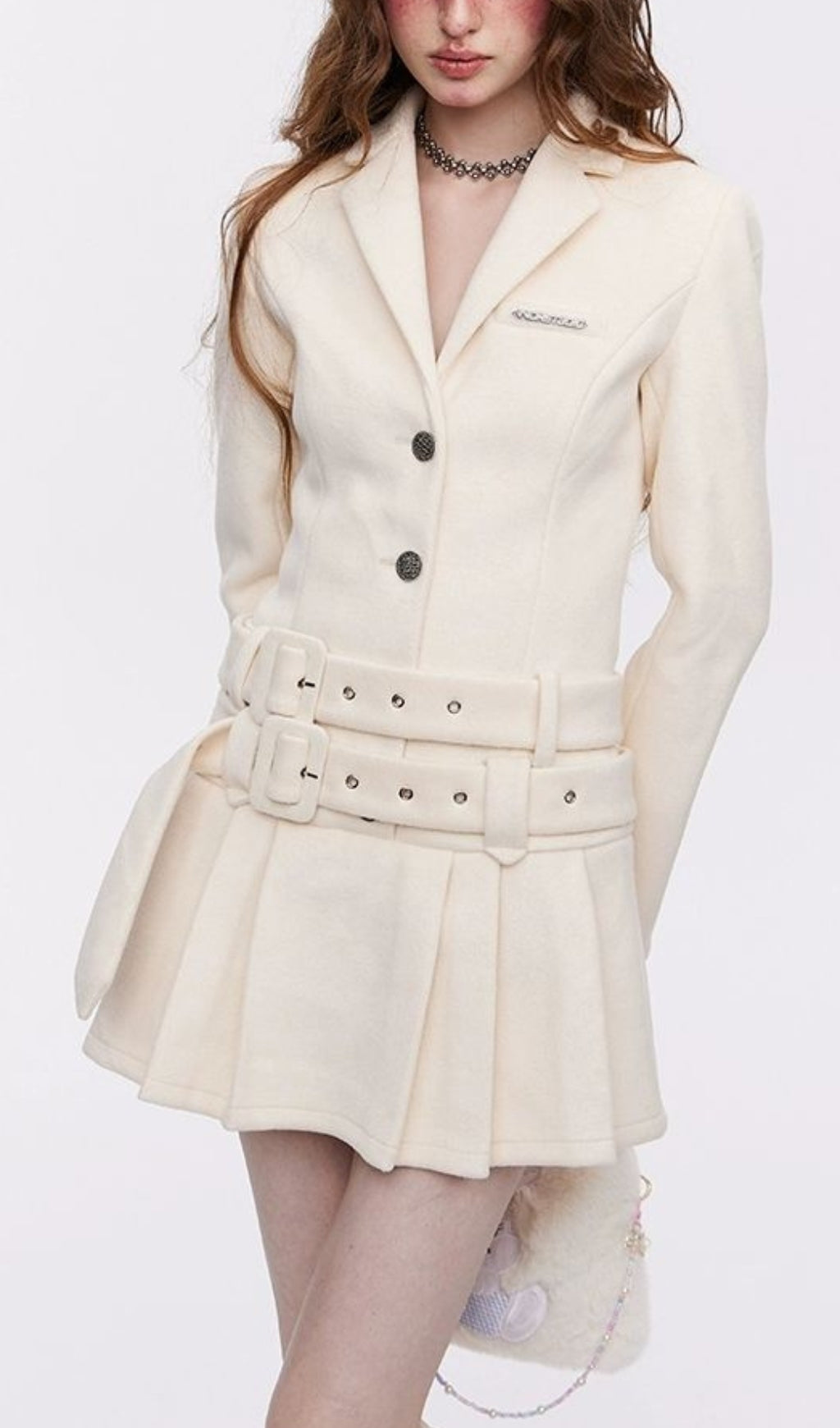 Adva Long Sleeve Suit Pleated Skirt Flowering Girl