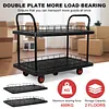 [US Local Warehouse] 2 Shelf Heavy Duty Rolling Utility Cart 880lbs Capacity Serving Cart with Wheels