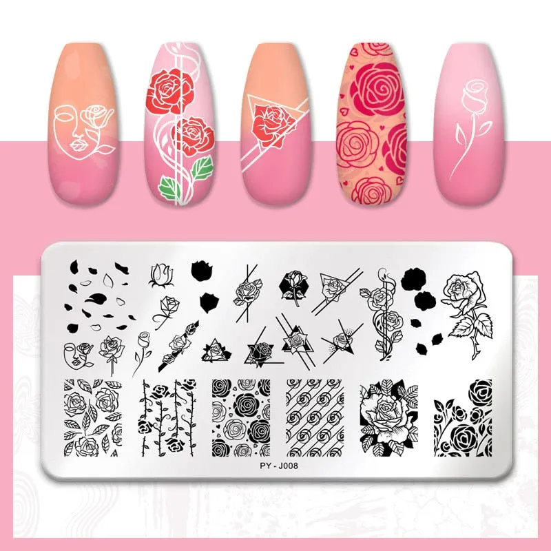 PICT YOU  Nail Stamping Plates Line Pictures Stencil Stainless Steel Nail Design for Printing Nail Art Image Plate Tool-Nail Inspo