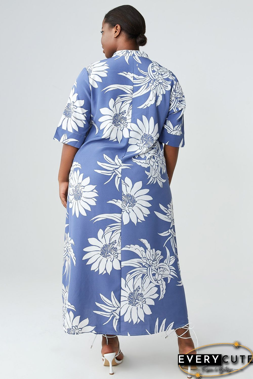 Floral-print Notch Dress P11998