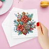 6Pcs Fleur Rouge Croix-5D Bricolage Artisanat