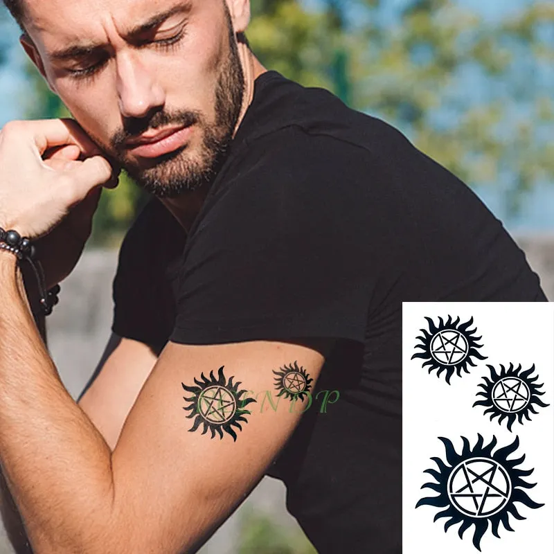 Waterproof Temporary Tattoo sticker protector of Ancient Egypt Greece Egyptian totem Anubis tatto flash tatoo fake tattoos 7