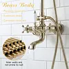 [US Local Warehouse] Antique Gold Shower Head Set with Knobs Mixer Tap Vintage Rainfall Showers Faucet Wear Resist for Home Bathroom Hotel SPA