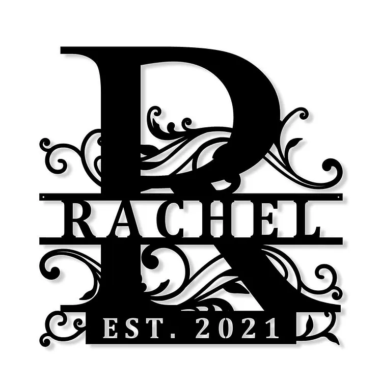 Personalized Monogram Split Letter Name Metal Sign - Creative Gifts