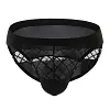 Men's Athletic Silk Underwear Low Rise Nylon Mesh Elastic Solid Pattern Sexy Briefs