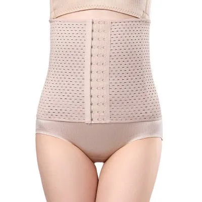 COLORIENTED Women Waist Cinchers Ladies Corset Shaper Band  Body Building Front Buckle Three Breasted Dropship Support