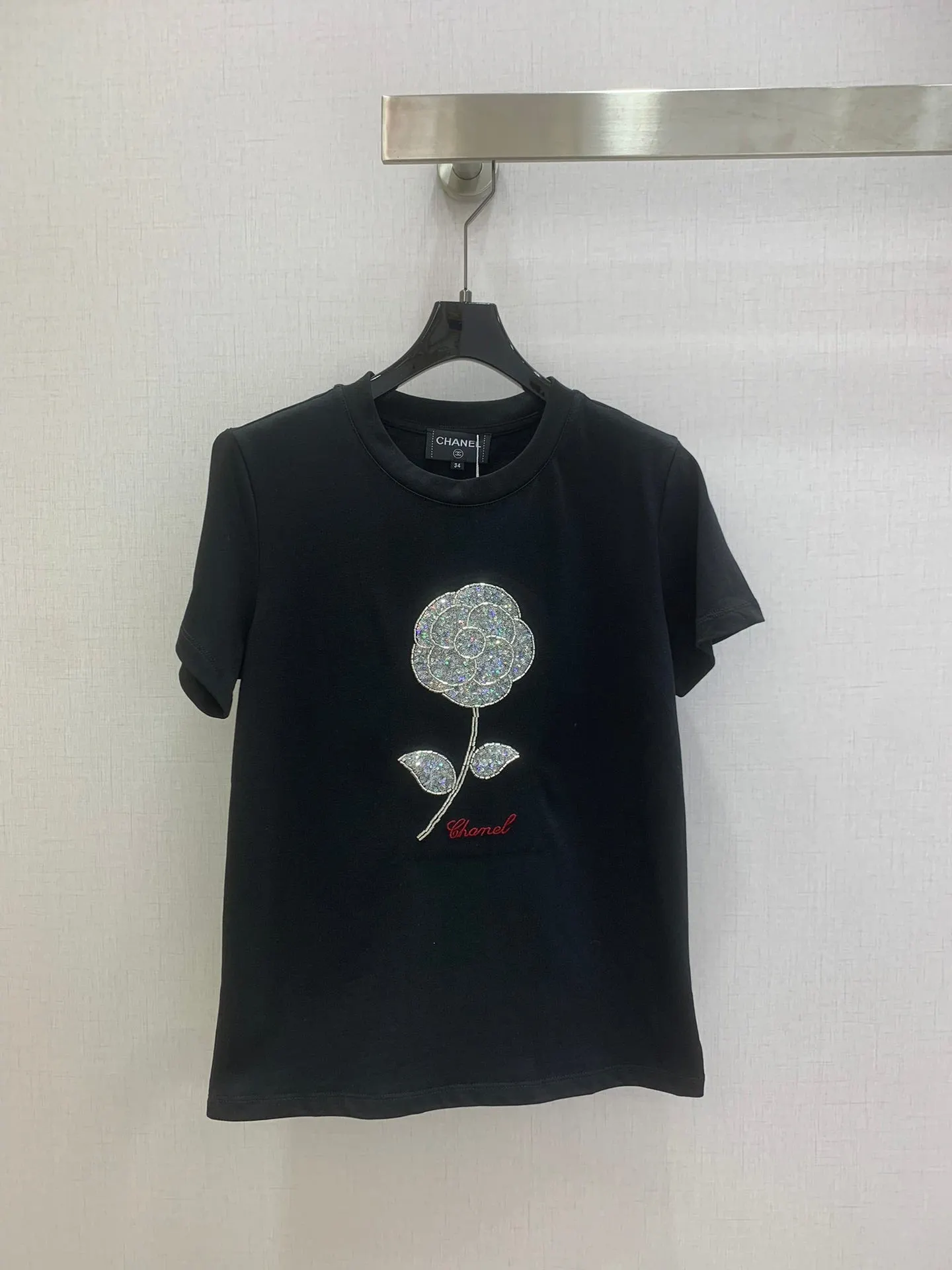 Rose Through Tee 26SS New Rose Beaded T-Shirt