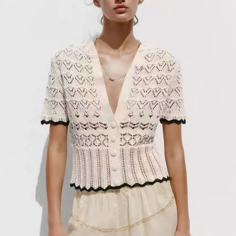 Athvotar Athvotar Embroidered Flower Women's Clothing 2025 New Loose One-Word Shoulder Jacket Sweater